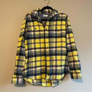 Bright yellow flannel shirt